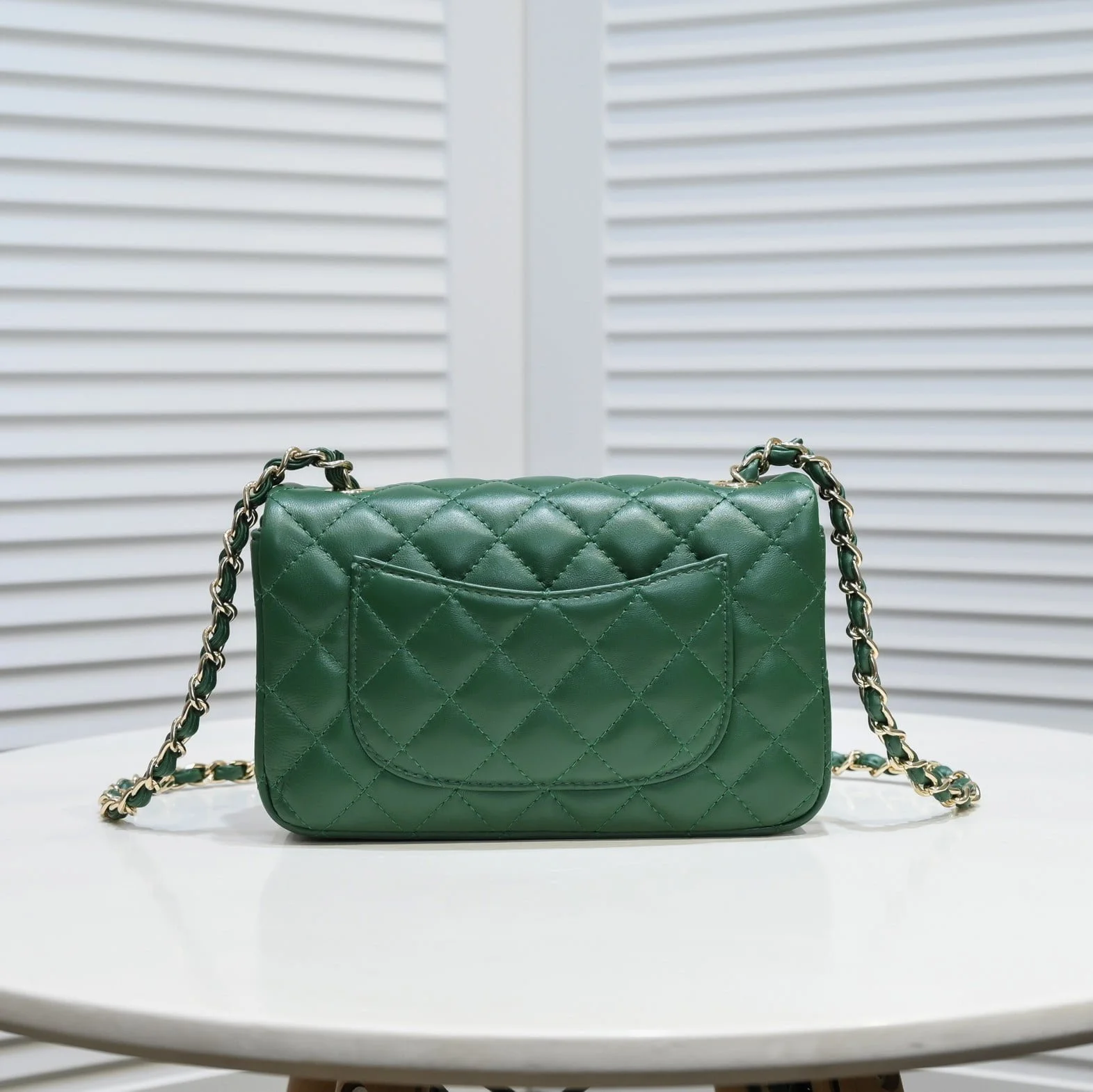Chanel Lamb skin chain crossbody bag green 1116 SIZE: 20*14*7cm - LITELUX