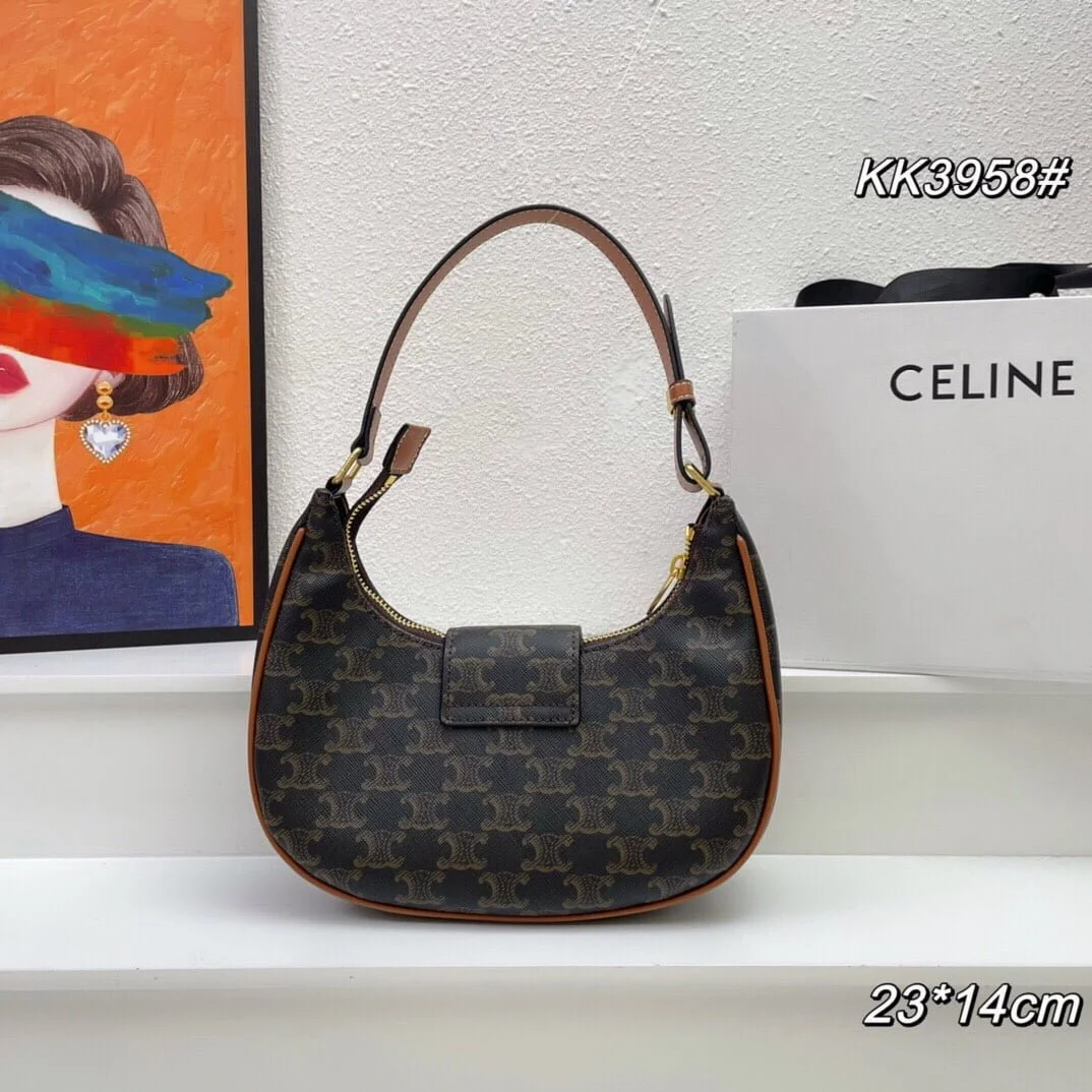 CELINE Arc de Triomphe Presbyopia pattern black Shoulder bag Underarm bag 3958 Size: 24*13cm - LITELUX