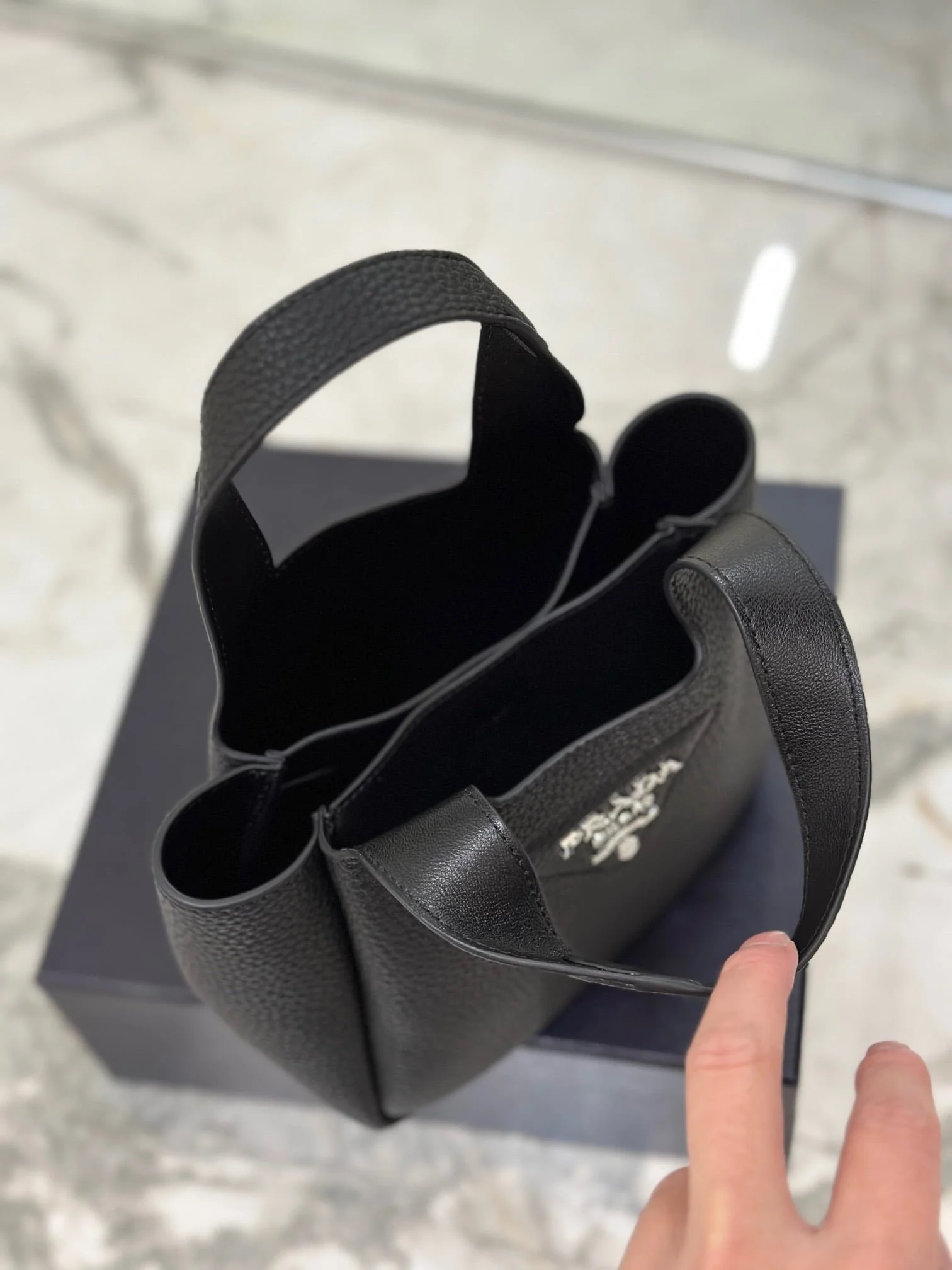 Prada Litchi print calf mini Picotin bag size:15.5*18*10cm - LITELUX