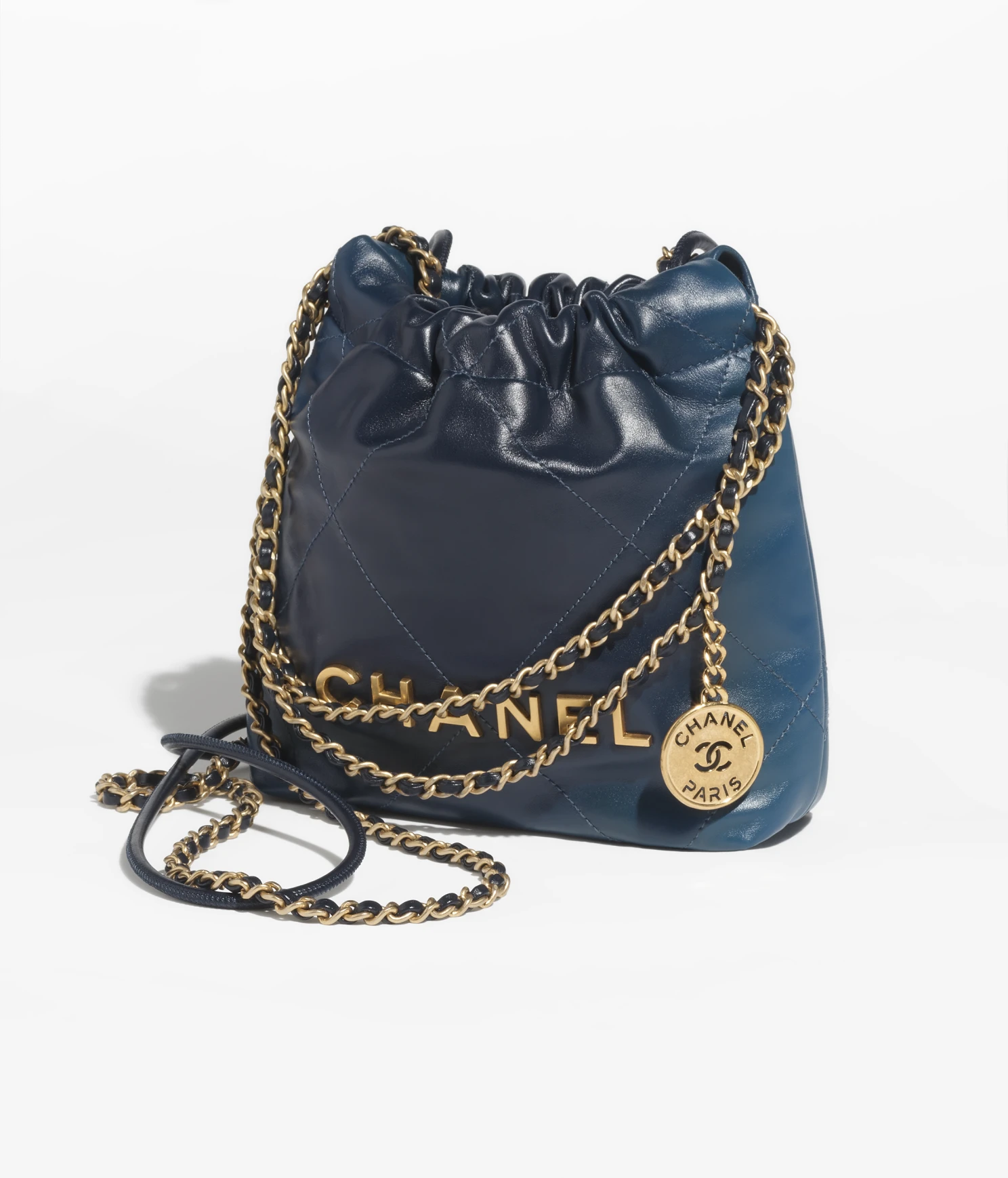 CHANEL / CHANEL 22 MINI HANDBAG Shaded Calfskin & Gold-Tone Metal Blue & Dark Blue Ref.  AS3980 B10681 NN490 - LITELUX