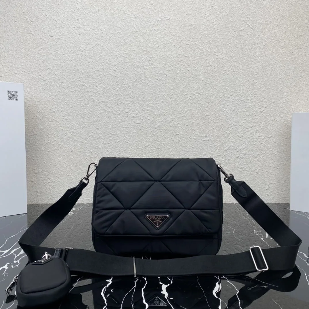 Prada Re-Nylon Three-piece set 1BD290 Shoulder bag black size: 24cmx*17.5cm*8.5cm - LITELUX