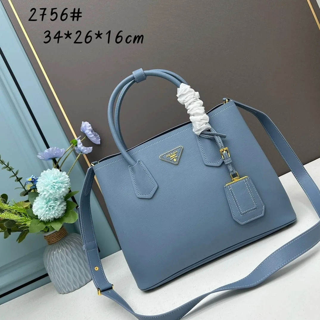 Prada Cross cut cowhide shoulder bag blue 2756# size: 34*26*16cm - LITELUX