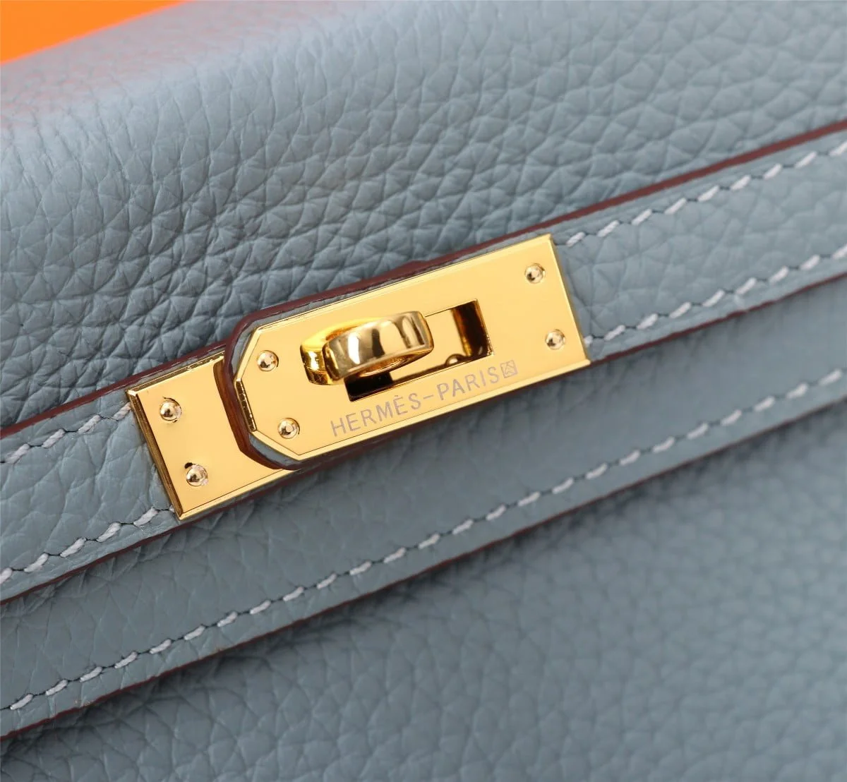 Hermès Kelly Togo Calf Gold hardware Linen blue size: 25Cm/ 28Cm - LITELUX