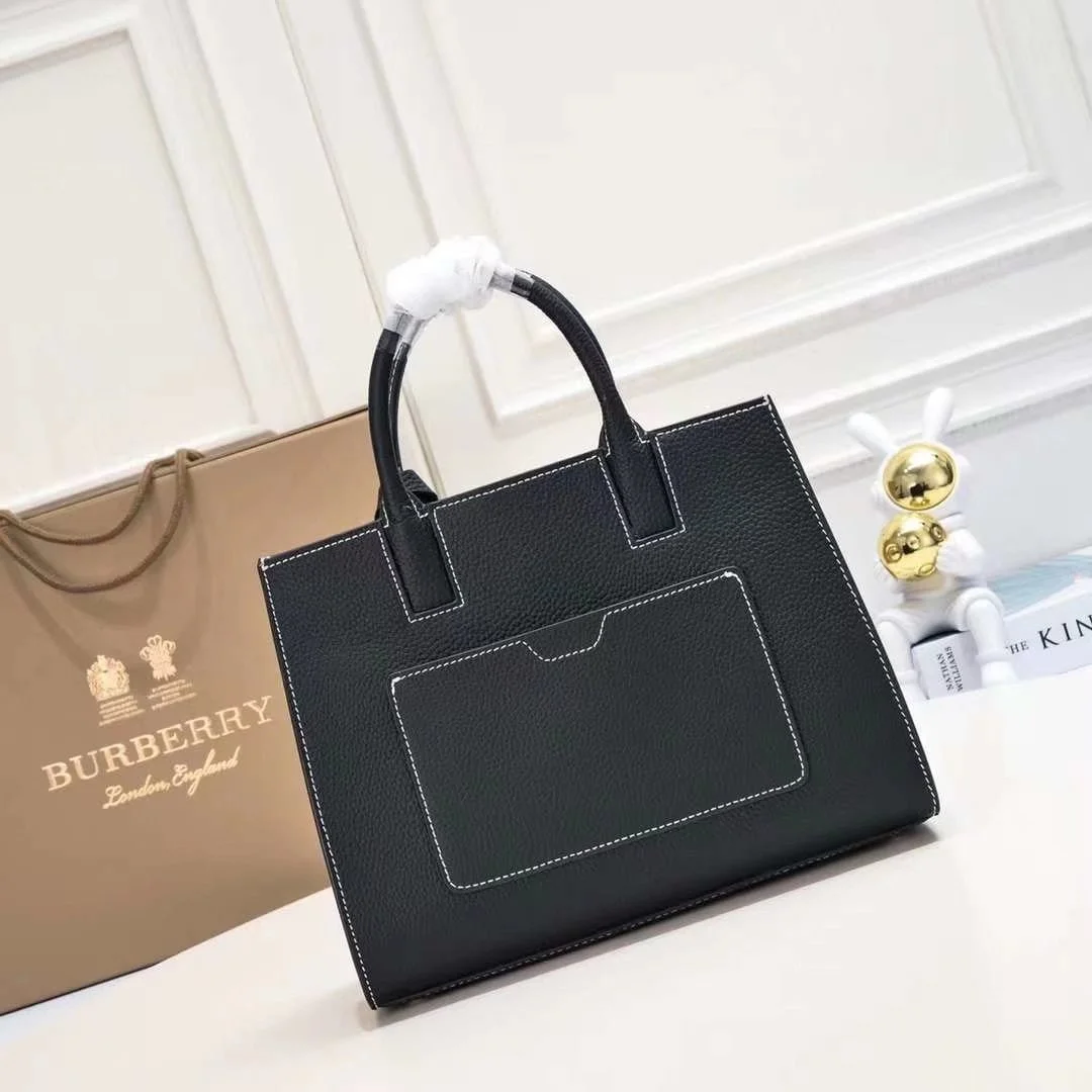 Burberry tote calfskin bag 8376 black size: 27 * 11 * 20 cm - LITELUX