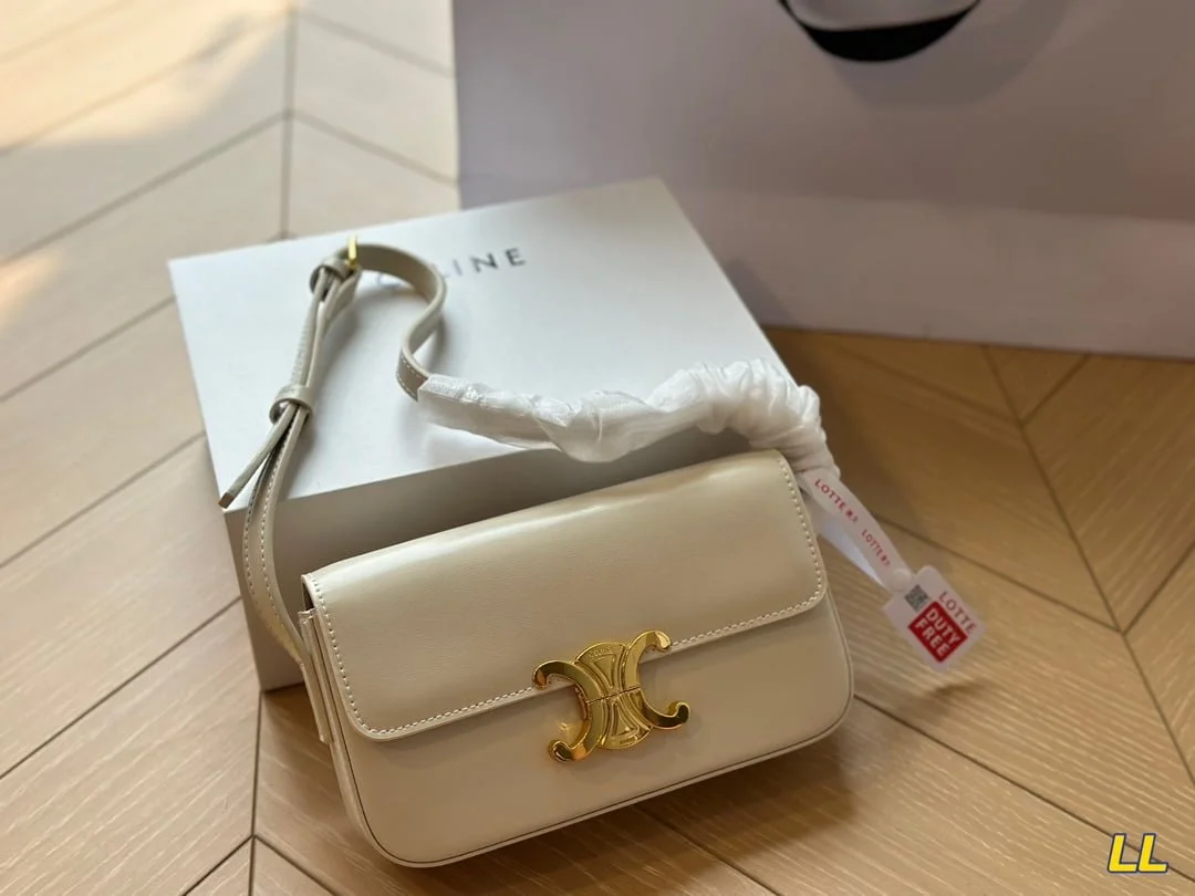 CELINE TRIOMPHE Crossbody bag Black/White/Brown/red  20cm - LITELUX