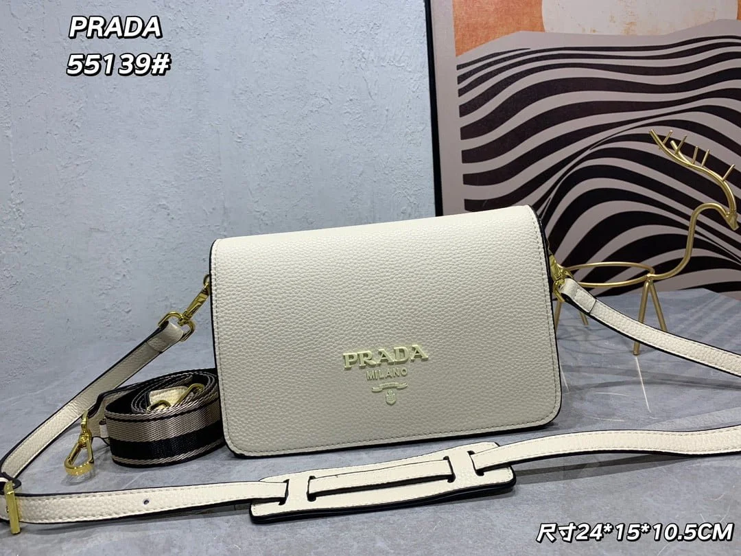 Prada renovate shoulder bag cream white 55139 Size:24*15*10.5cm - LITELUX
