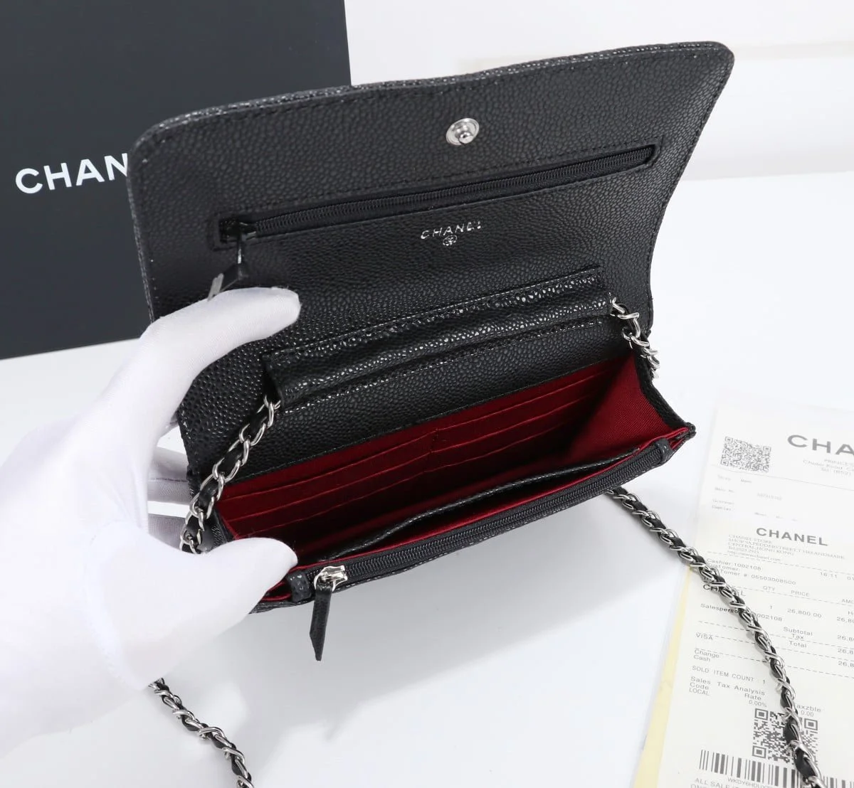 Chanel woc Classic Fortune Crossbody bag caviar with sliver hardware Size: W19*H12*D4cm - LITELUX