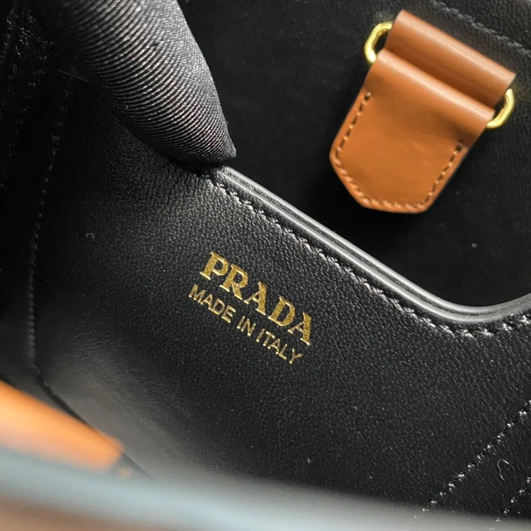 Prada Panier Plain cowhide Bucket bag brown size: 15*16*9.5cm - LITELUX