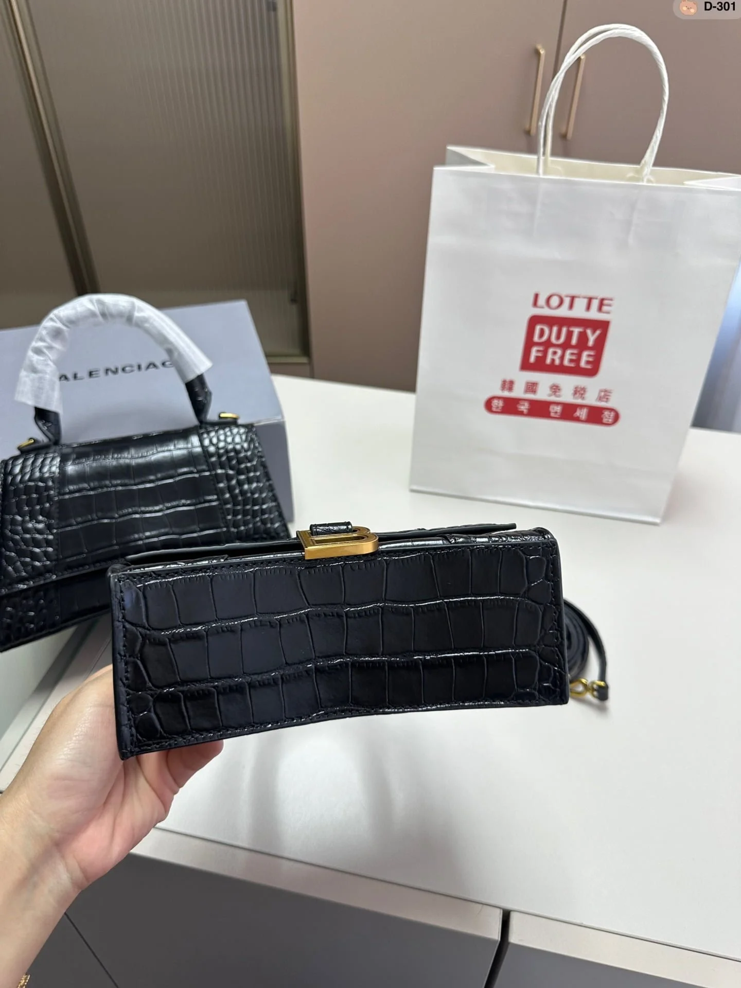 Balenciaga hourglass crocodile with gold buckle size: 23*9*15cm/20*8*12cm - LITELUX