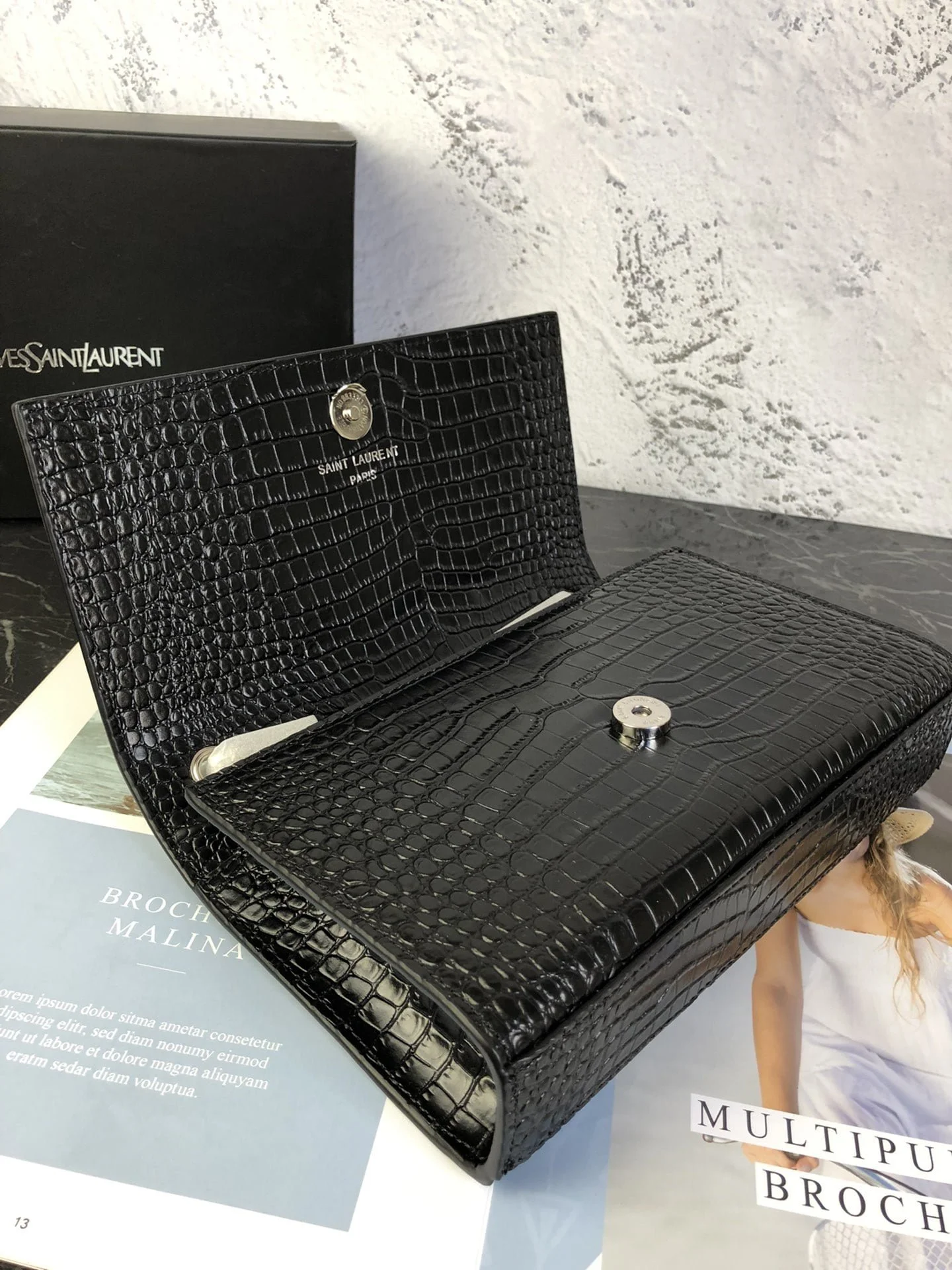 YSL SAINT LAURENT SLP with sliver hardware size24/15/6cm - LITELUX