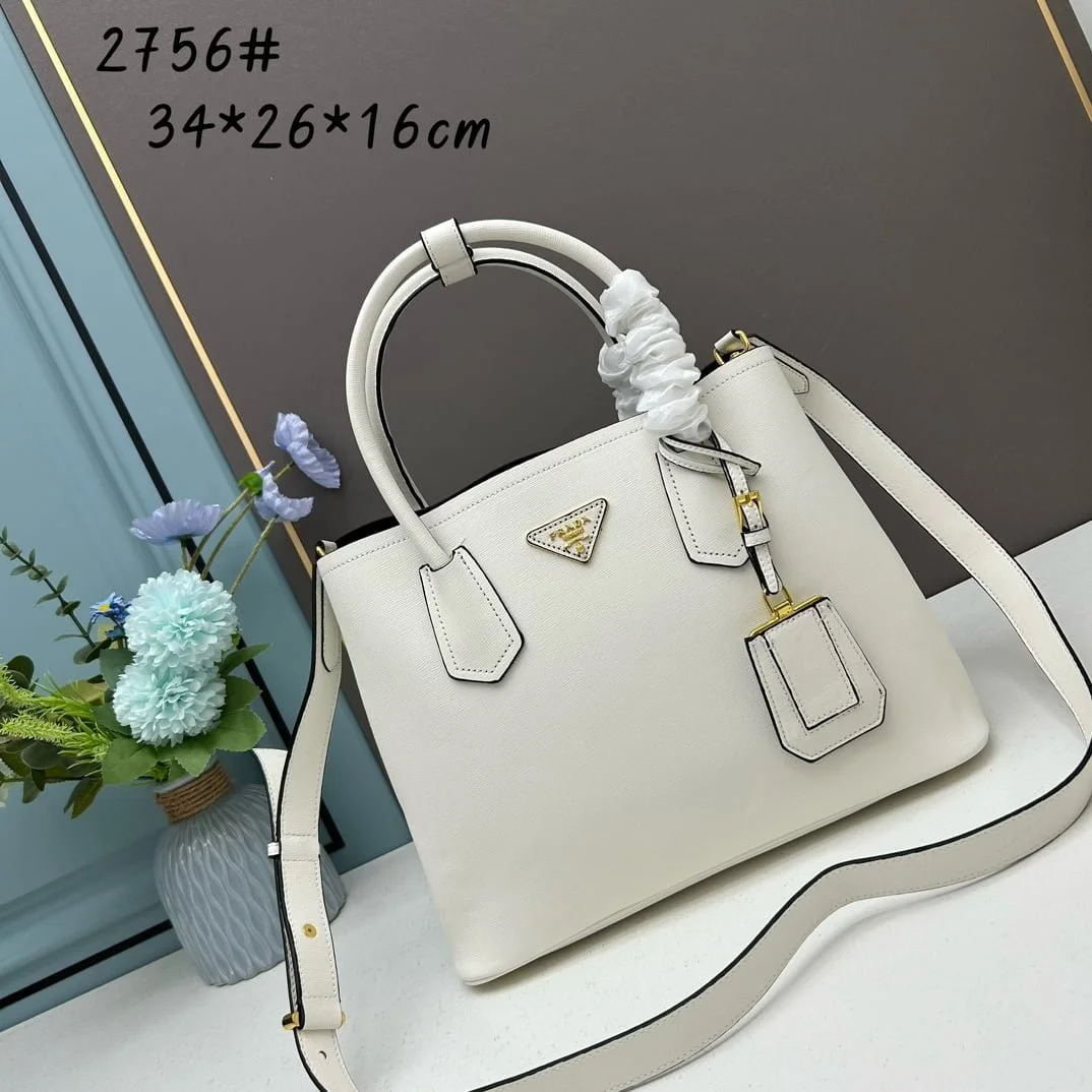 Prada Cross cut cowhide shoulder bag white 2756# size: 34*26*16cm - LITELUX