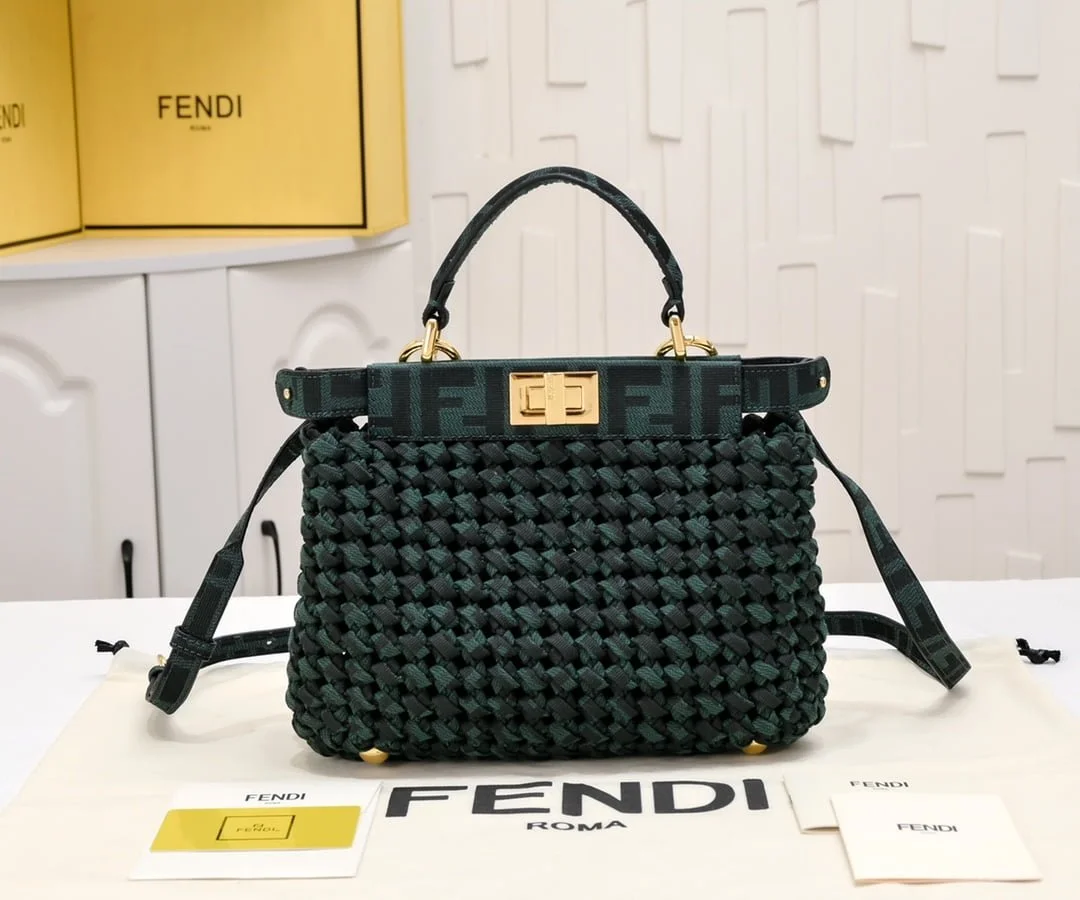 FENDI peekaboo knit Classic handbag 0363 Size: 23*7*18cm - LITELUX