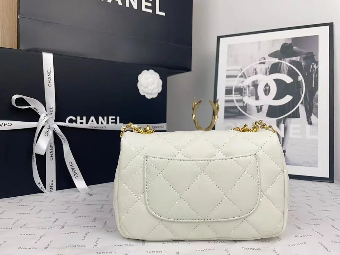 Chanel 2023 new CF White gold bag size: 21*13cm - LITELUX