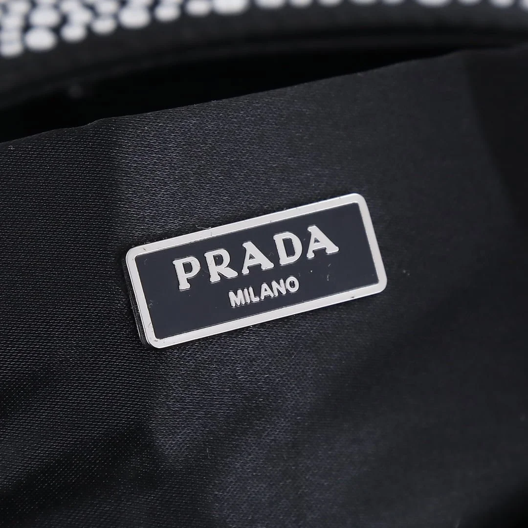 Prada Ss21 Hobo BlingBling 8801 black size: 22*18*5cm - LITELUX