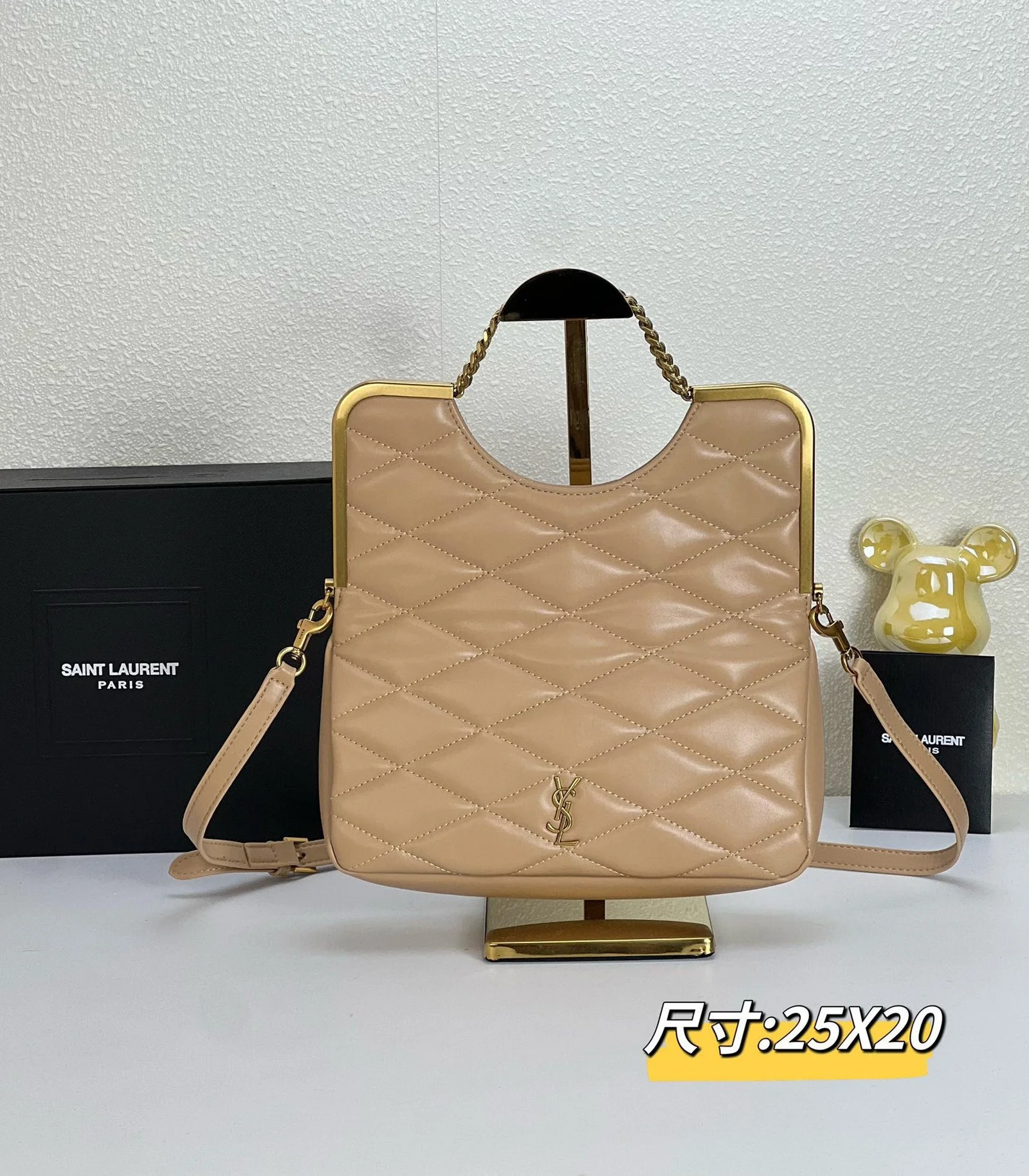 YSL23 New arrival Handbag Crossbody bag apricot 71314 size: 25*20cm - LITELUX