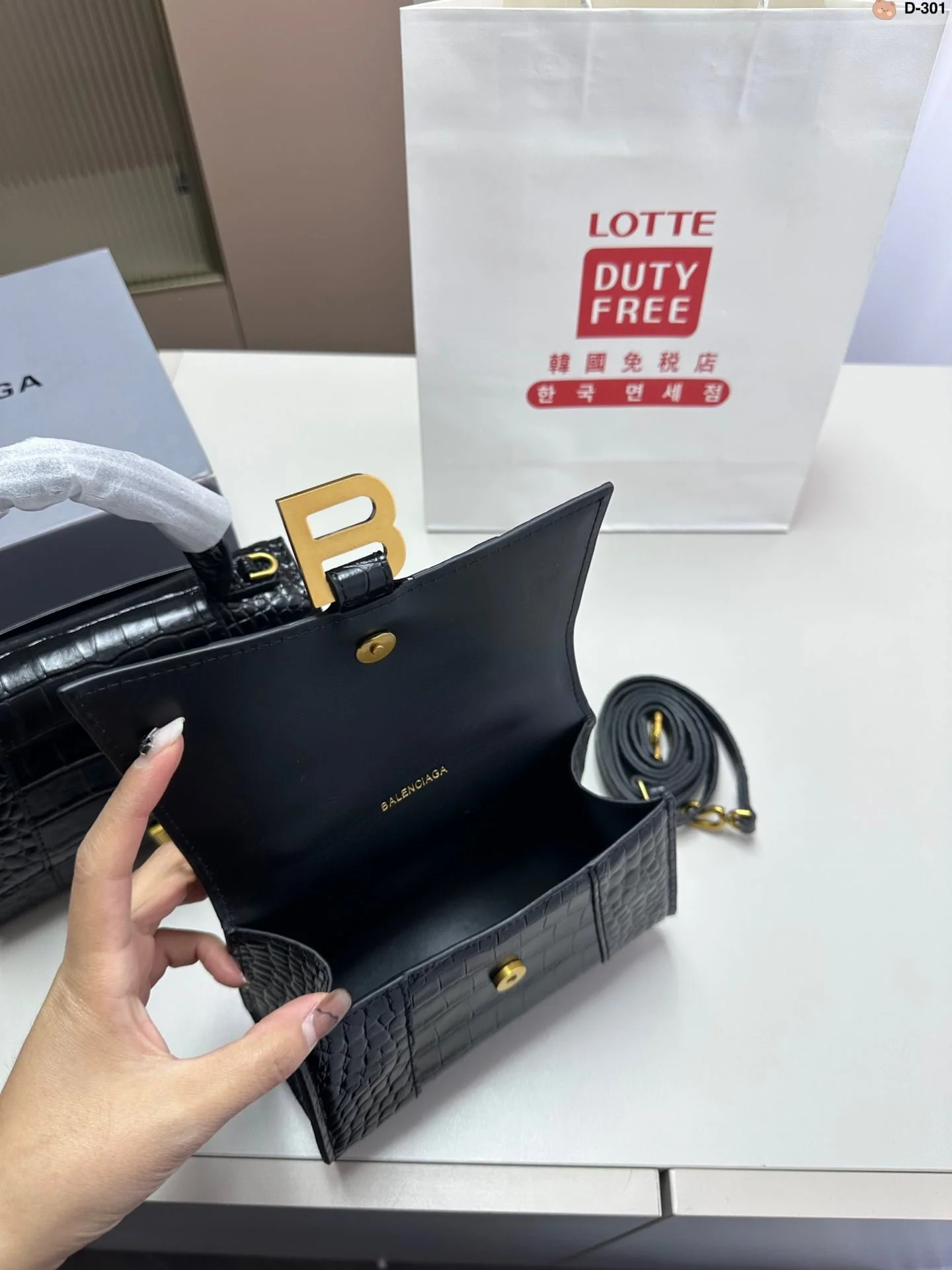 Balenciaga hourglass crocodile with gold buckle size: 23*9*15cm/20*8*12cm - LITELUX