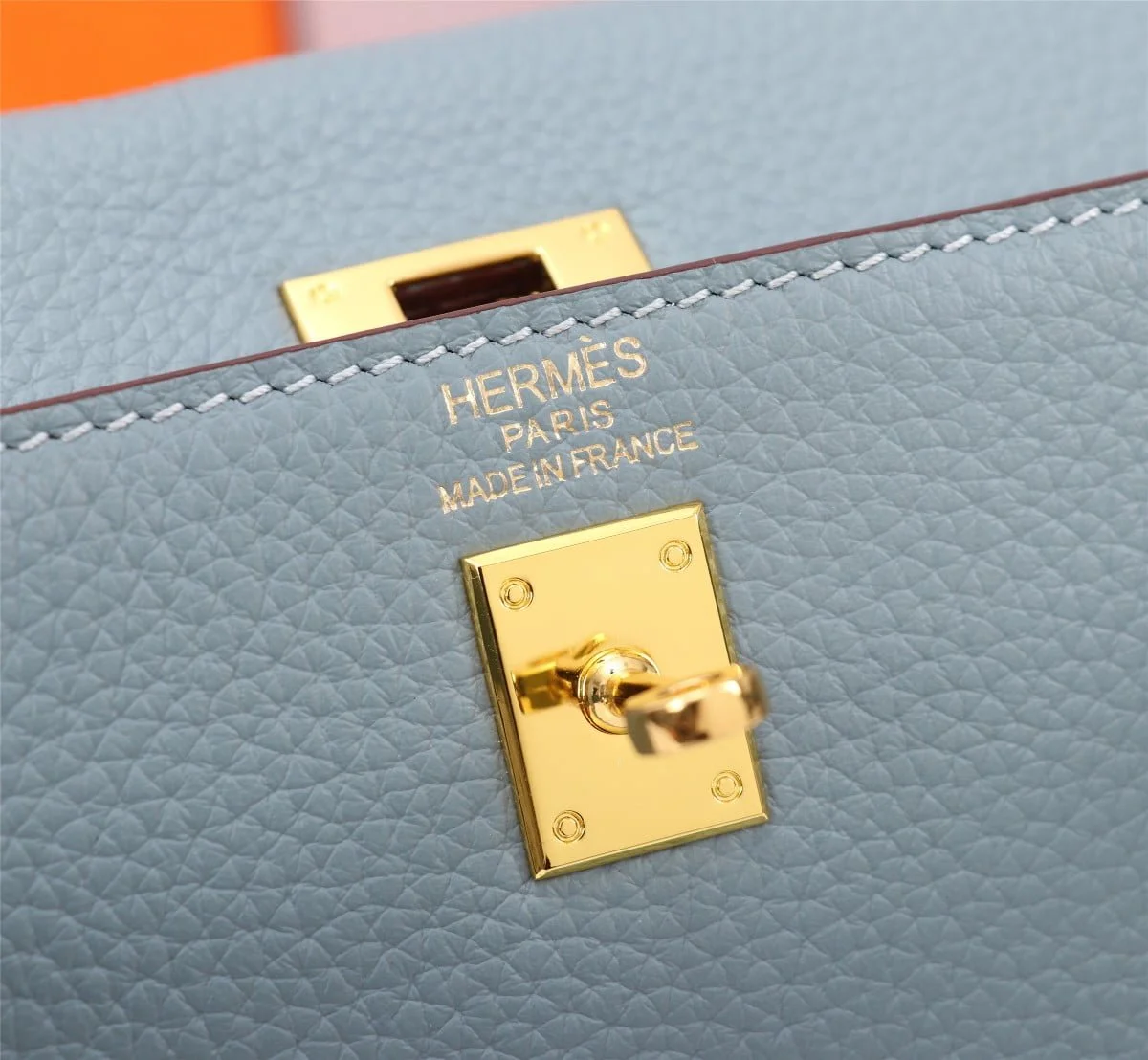 Hermès Kelly Togo Calf Gold hardware Linen blue size: 25Cm/ 28Cm - LITELUX