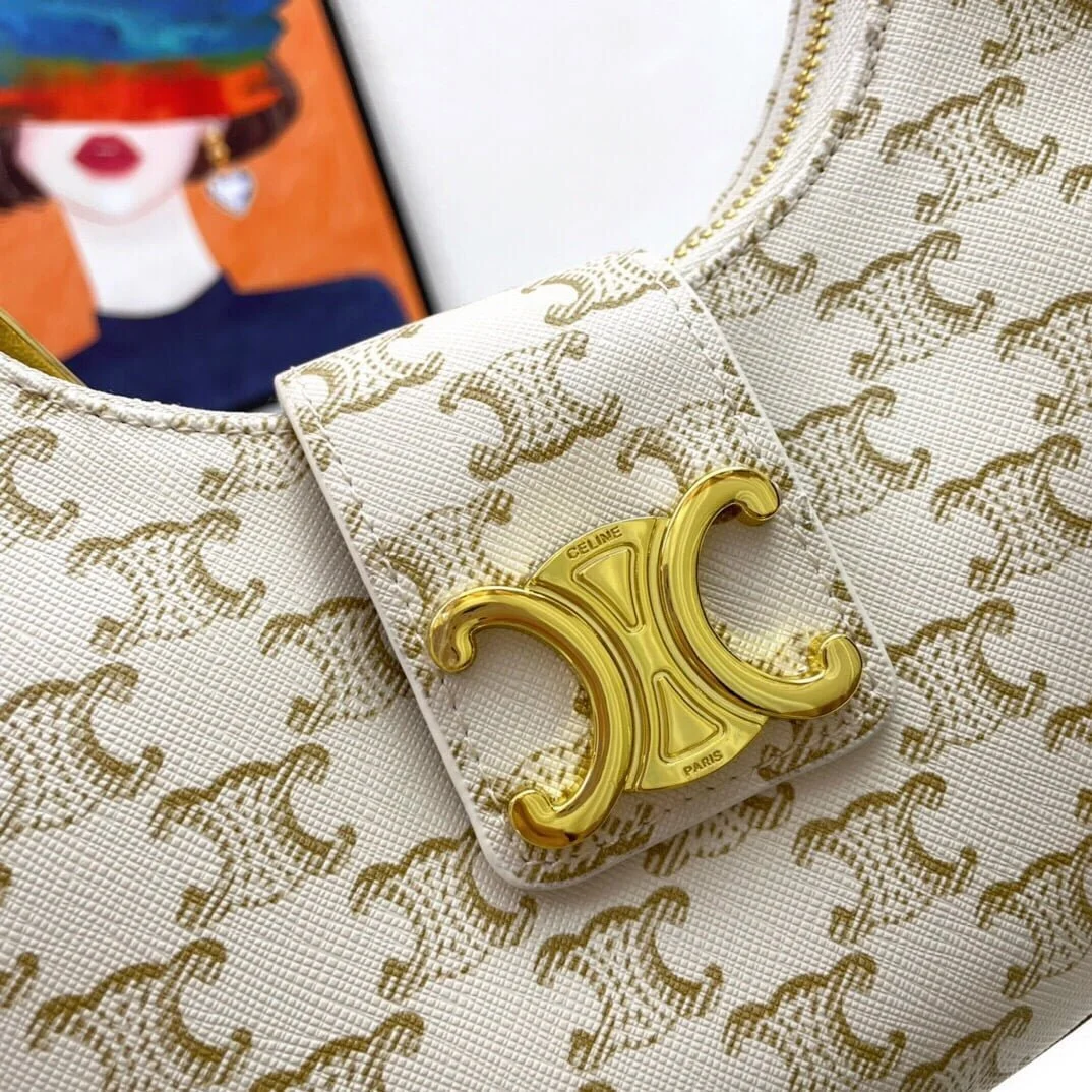 CELINE Arc de Triomphe Presbyopia pattern White Shoulder bag Underarm bag 3958 Size: 24*13cm - LITELUX