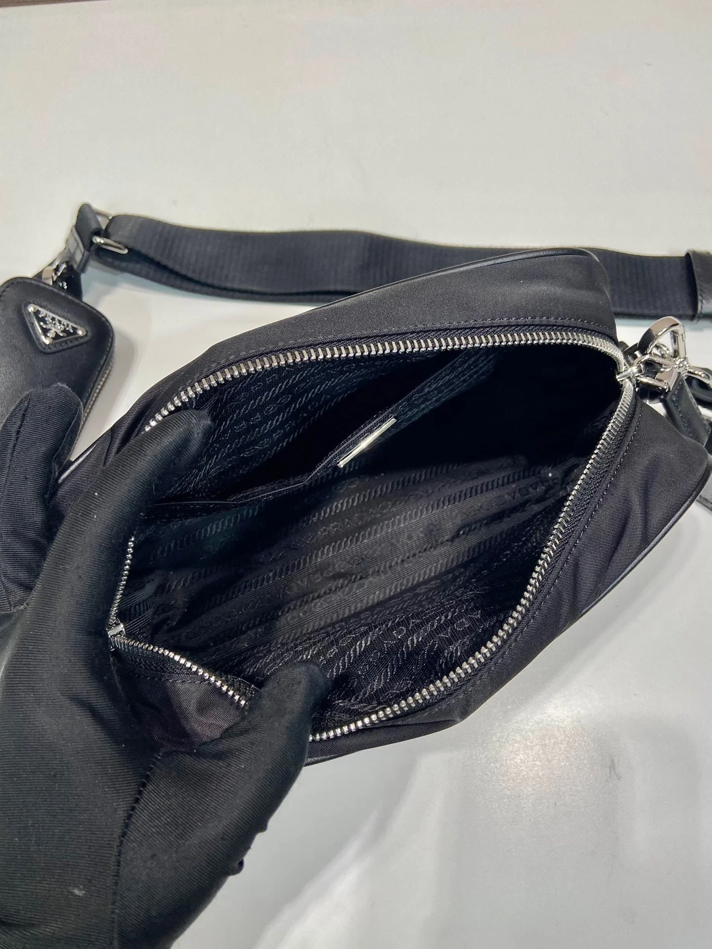 Prada nylon small messenger bag 1bh197a size: 22*12*7.5cm - LITELUX