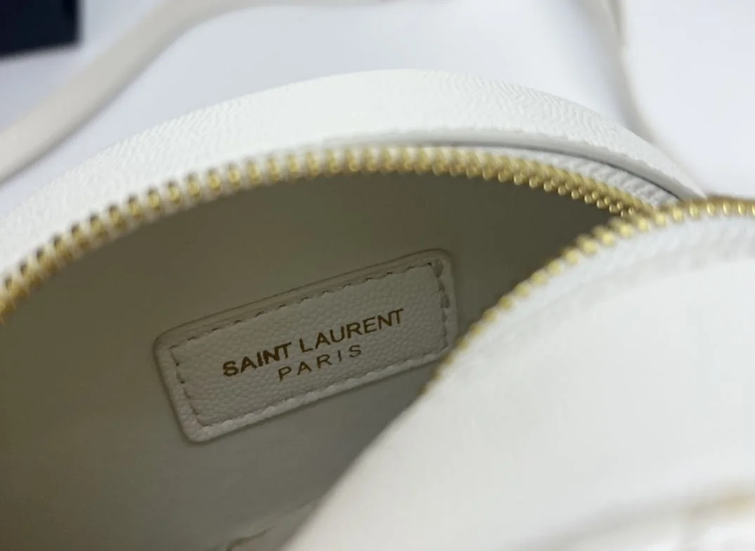 YSL round bun bag with chain strap white size: 17cm - LITELUX