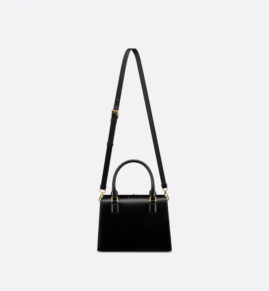 DIOR / MEDIUM BOSTON BAG Black Box Calfskin M8675UBEQ_M900 - LITELUX