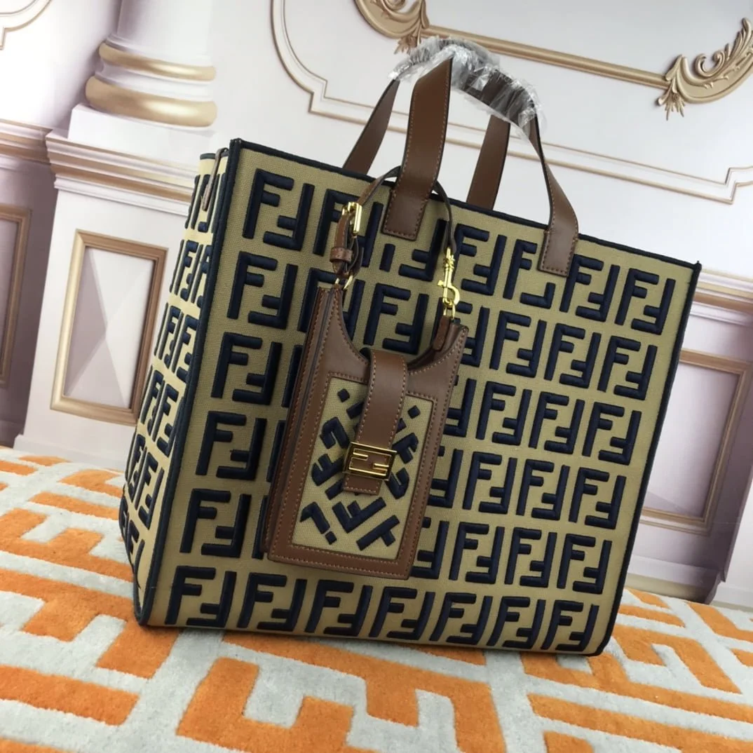 FENDI peekaboo Canvas Tote with mobile phone bag 2118 Size: 37*32 cm - LITELUX
