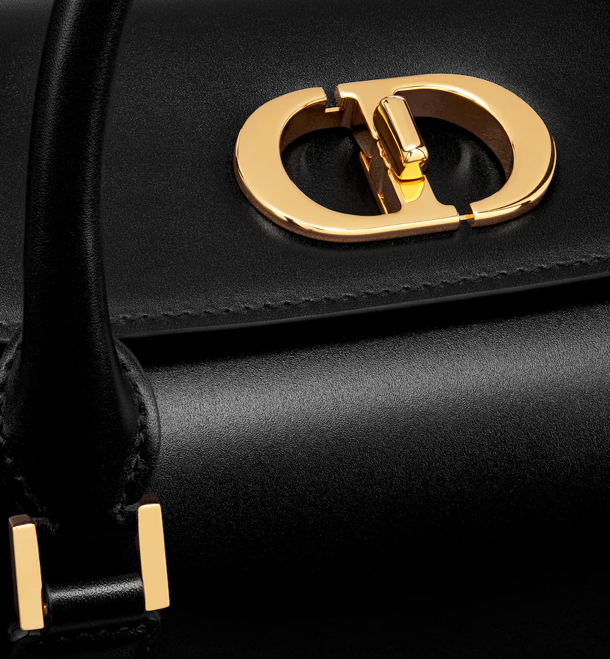 DIOR / MEDIUM BOSTON BAG Black Box Calfskin M8675UBEQ_M900 - LITELUX