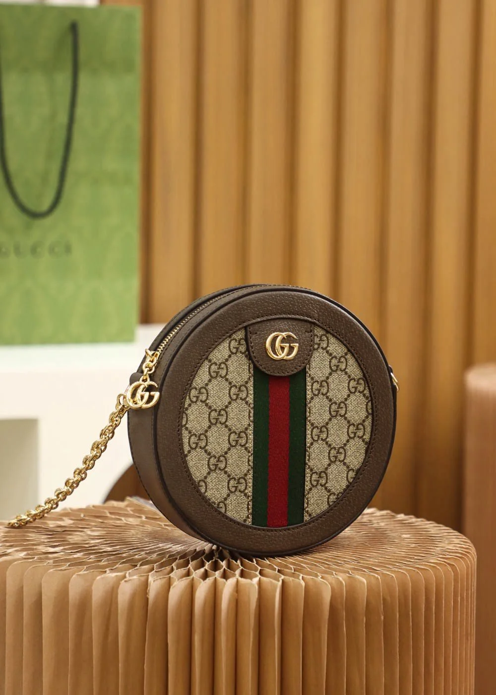 GUCCI / GG OPHIDIA GG Round bag size: 18*18*4.5cm - LITELUX