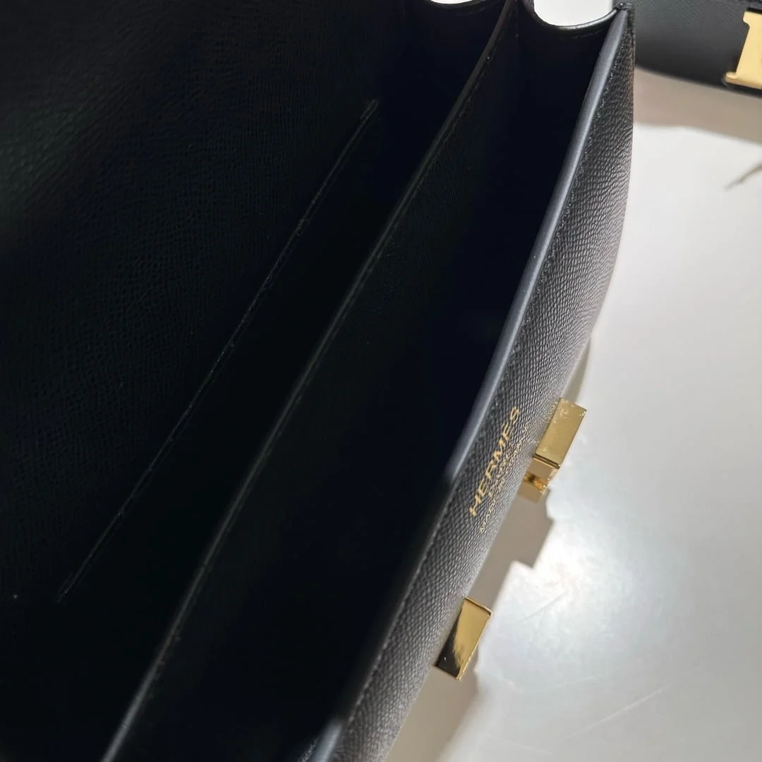 Hermès Constance cowhide leather Gold hardware Black size: 24cm/20cm - LITELUX