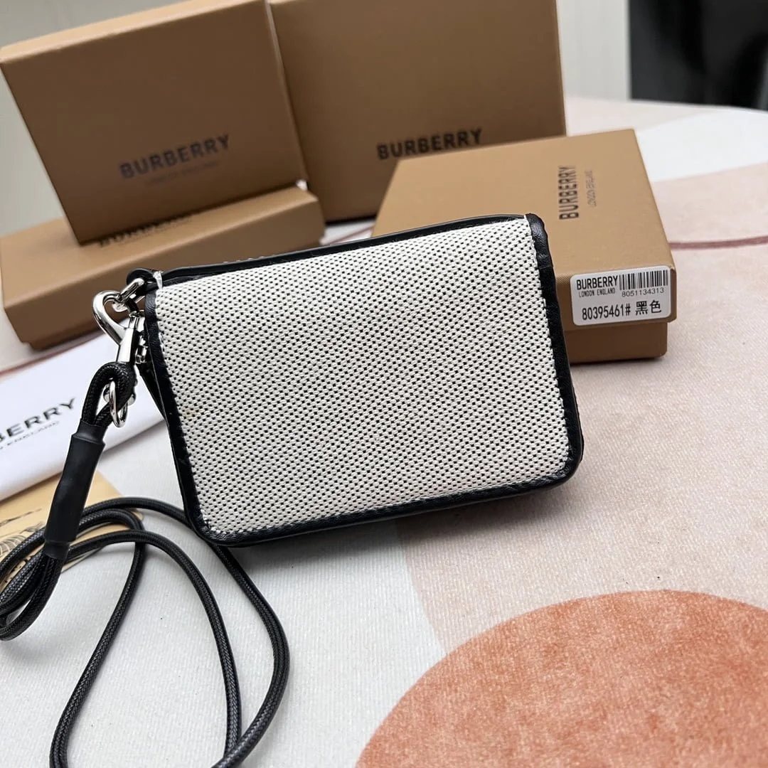 Burberry Logo-printed leather zipper money clip wallet size: 11 * 8.5cm - LITELUX