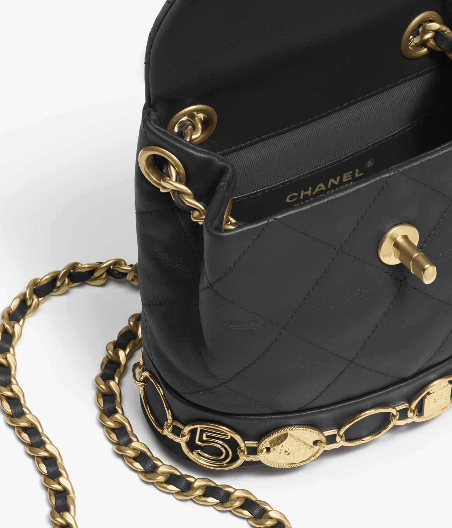 CHANEL / SMALL BACKPACK Calfskin & Gold-Tone Metal Black Ref.  AS4275 B13658 94305 - LITELUX