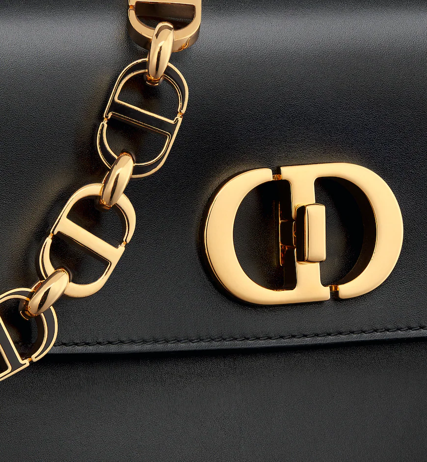 DIOR / SMALL 30 MONTAIGNE AVENUE BAG Black Box Calfskin M9261UMOA_M900 - LITELUX