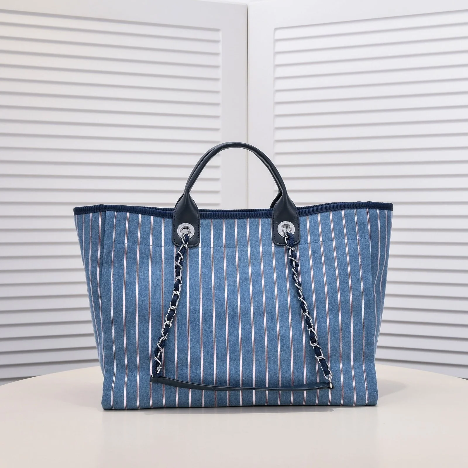 Chanel new beach bag denim bag Black with little wallet size: 48*38*30*14cm - LITELUX