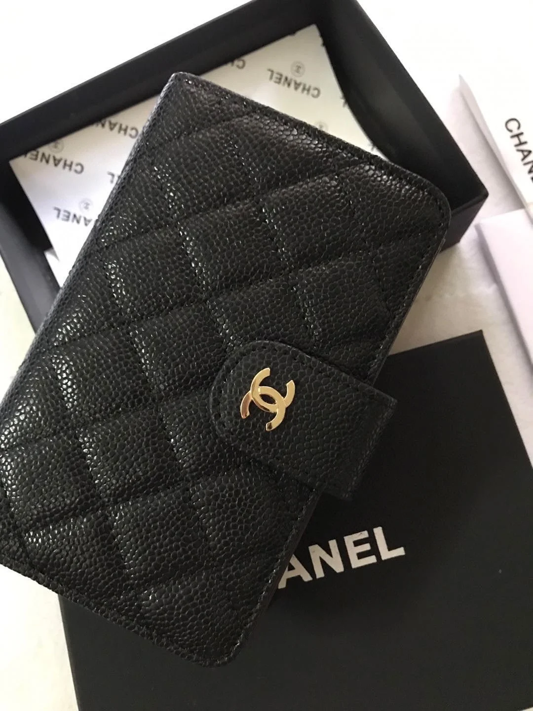 Chanel sheepskin wallet with gold and sliver hardware 50073 size: 15*10cm - LITELUX
