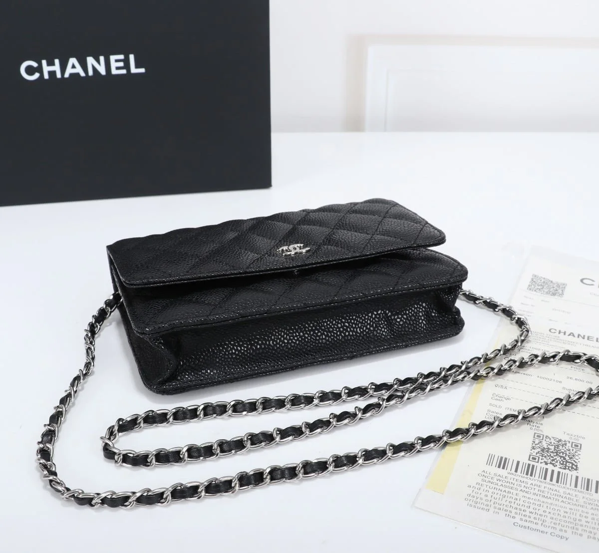 Chanel woc Classic Fortune Crossbody bag caviar with sliver hardware Size: W19*H12*D4cm - LITELUX