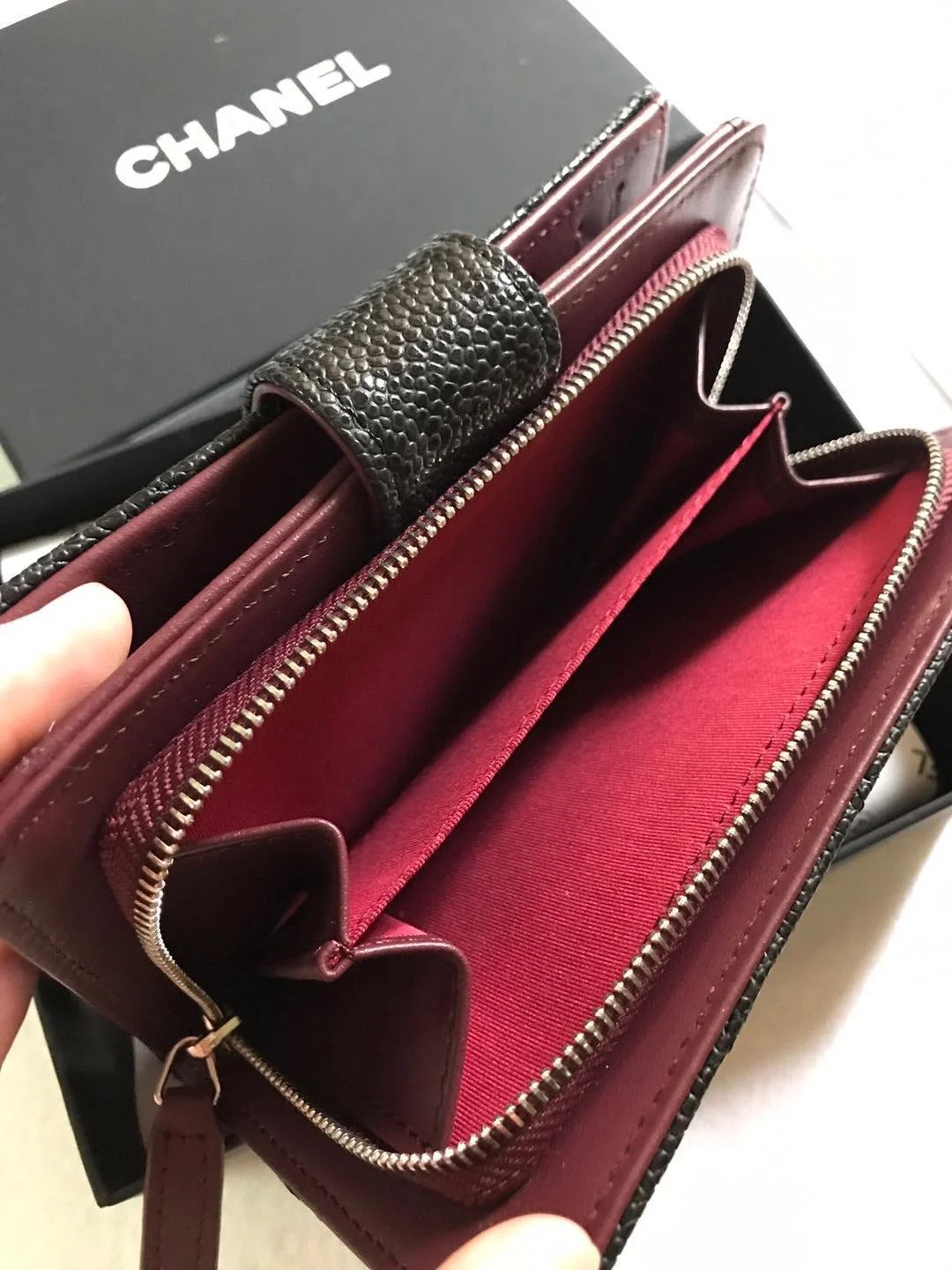 Chanel sheepskin wallet with gold and sliver hardware 50073 size: 15*10cm - LITELUX