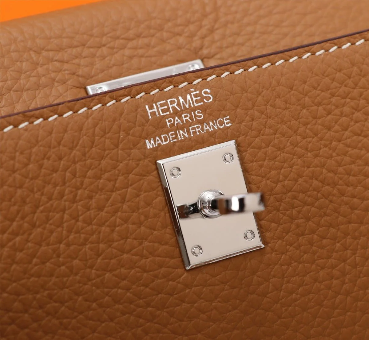 Hermès Kelly Togo Calf Sliver hardware Golden brown size: 25Cm/ 28Cm - LITELUX