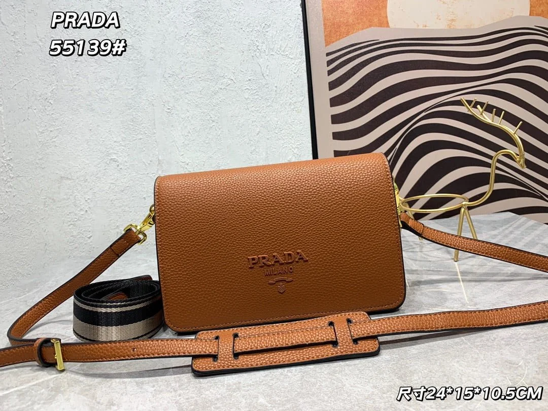 Prada renovate shoulder bag brown 55139 Size:24*15*10.5cm - LITELUX