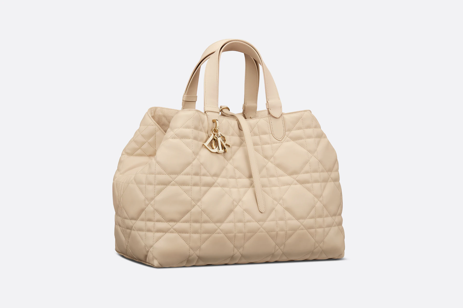 DIOR / LARGE DIOR TOUJOURS BAG Powder Beige Macrocannage Calfskin M2820OSHJ_M51U - LITELUX
