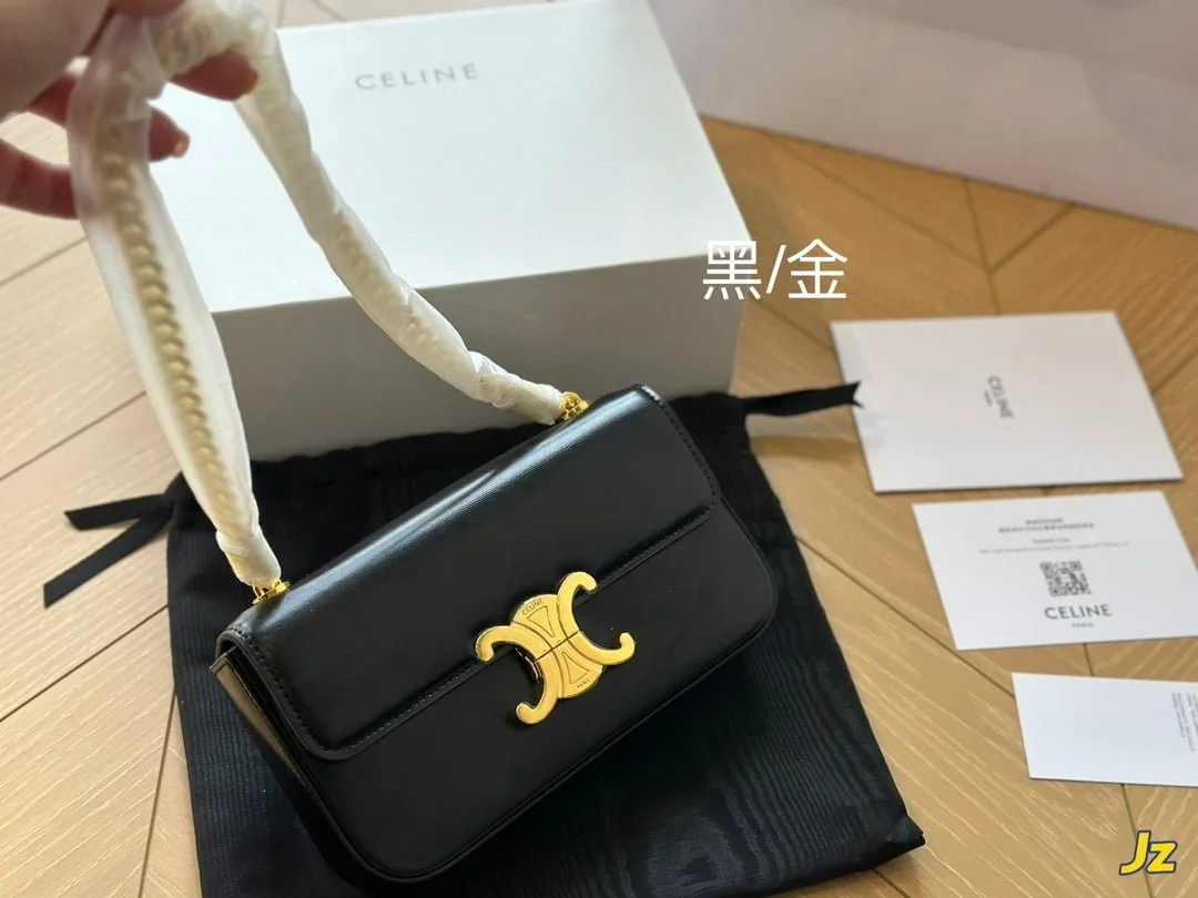 CELINE TRIOMPHE Crossbody bag Black Size: 20cm - LITELUX