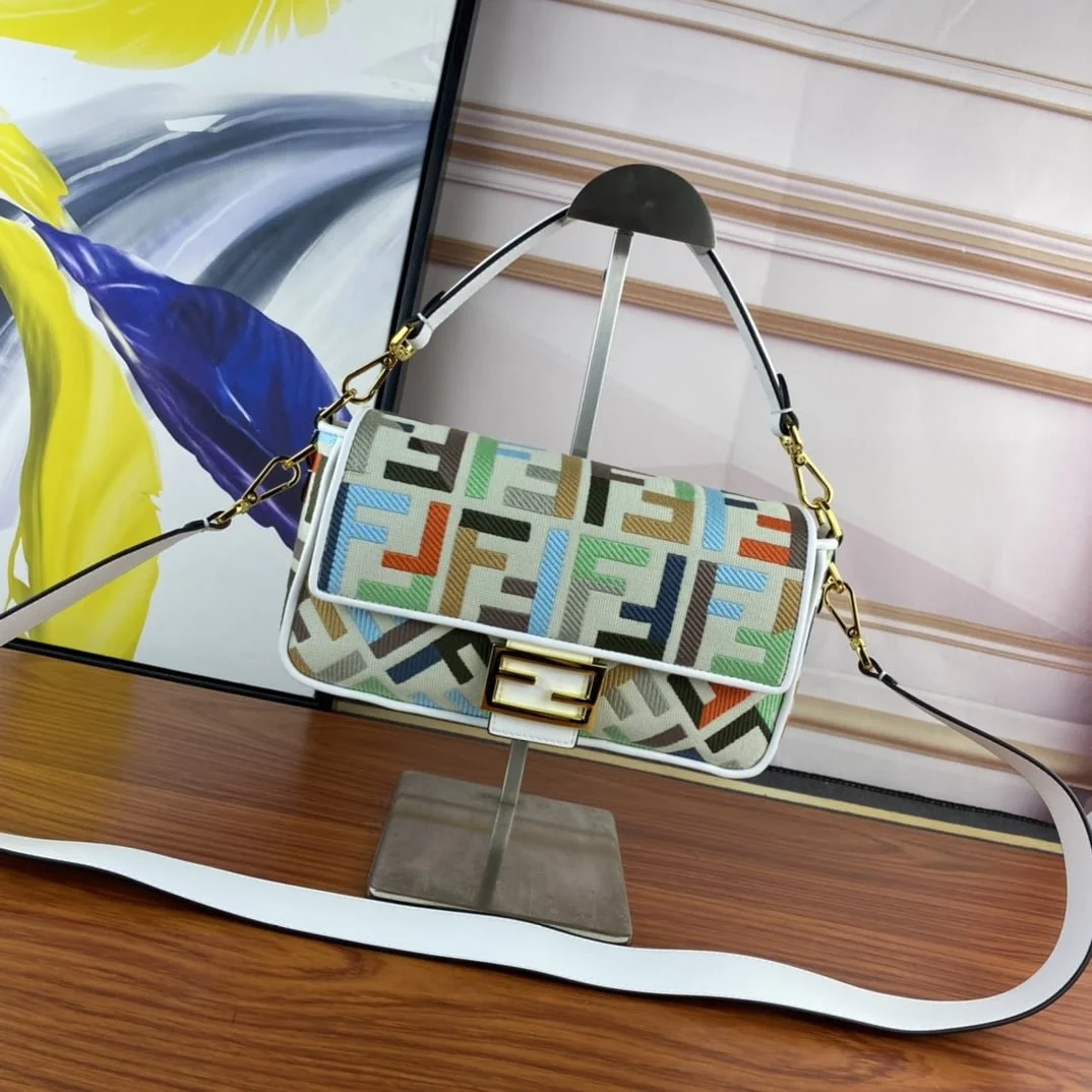 FENDI Baguette Rainbow F embroidery colors shoulderbag F2029 Size: 26*5*15CM - LITELUX