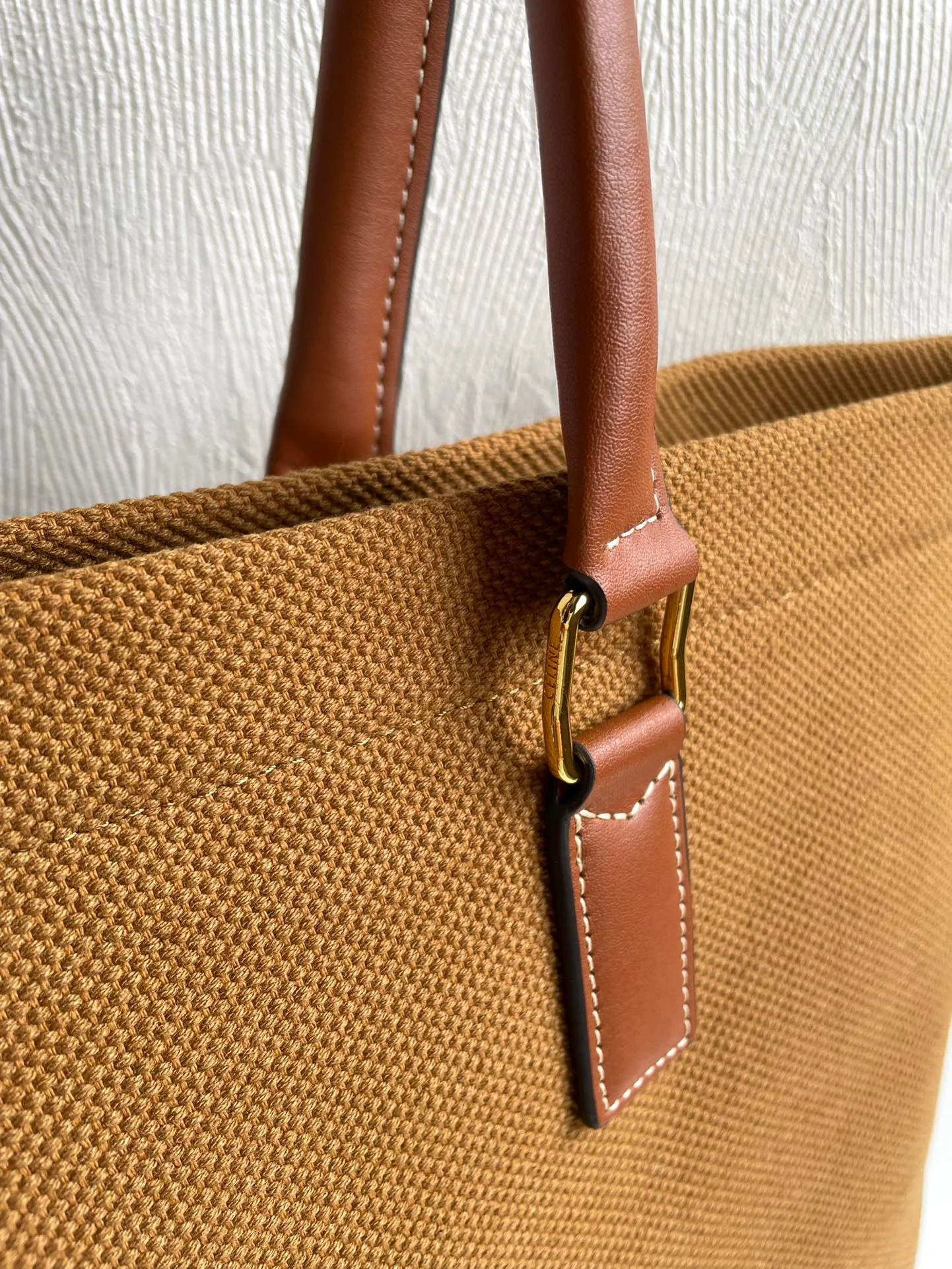 CELINE horizontal printed canvas and calfskin handbag brown Size: 44*32*16cm - LITELUX