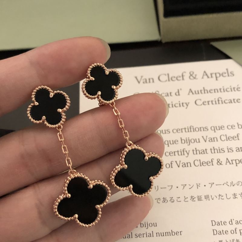 Van Cleef & Arpels Vca Four-Leaf Clover Earrings Pendant - LITELUX