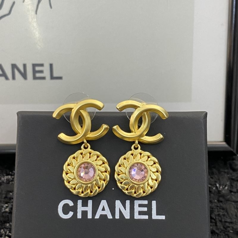 Chanel Diamond Drop Earrings - Gold - LITELUX