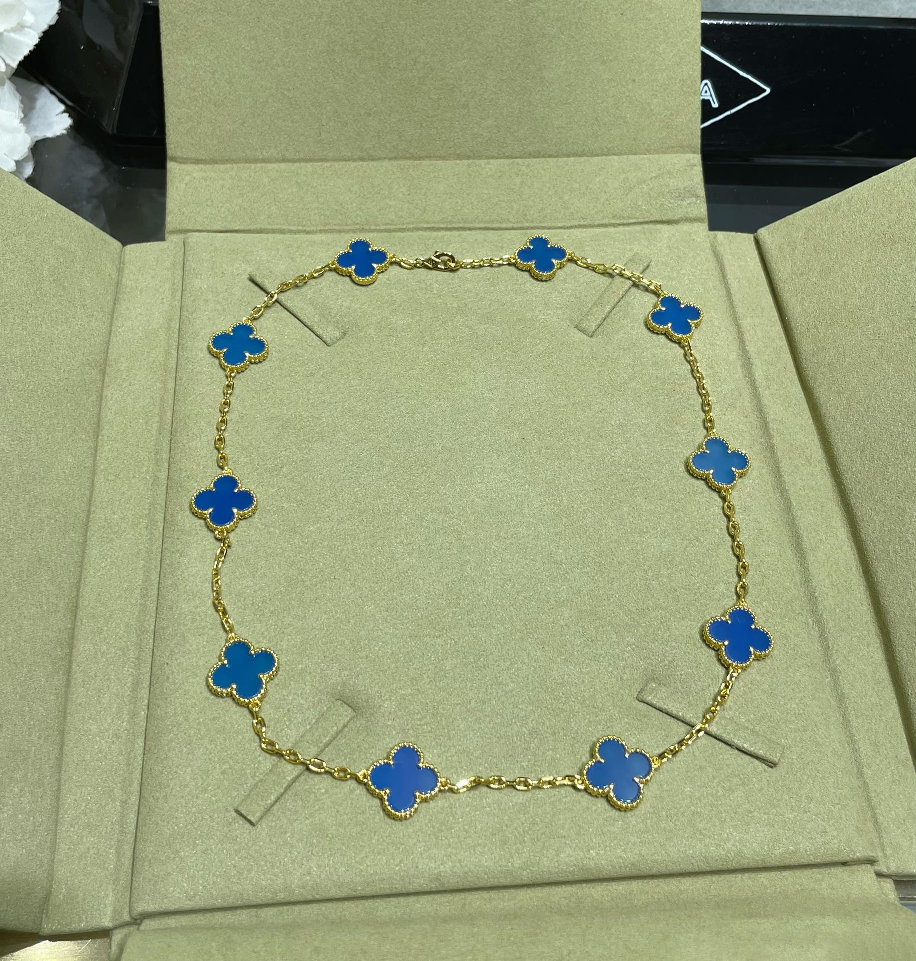 Van Cleef & Arpels Vca Cross Flower Necklace - Gold Color - LITELUX