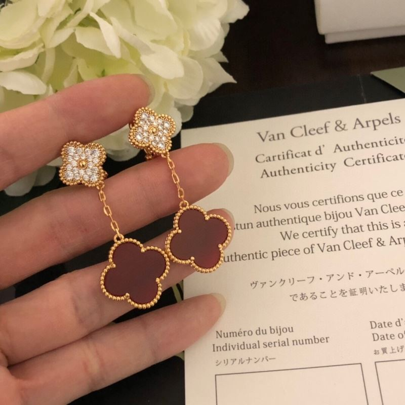 Van Cleef & Arpels Vca Four-Leaf Clover Earrings Pendant - LITELUX