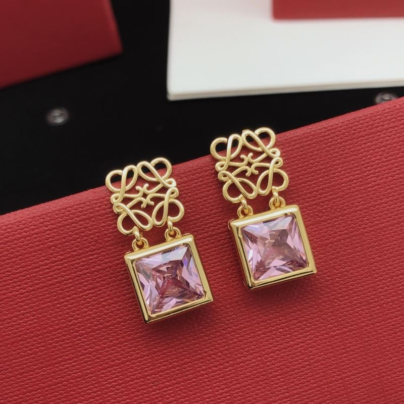 Loewe square cutout earrings - Gold+Pink - LITELUX