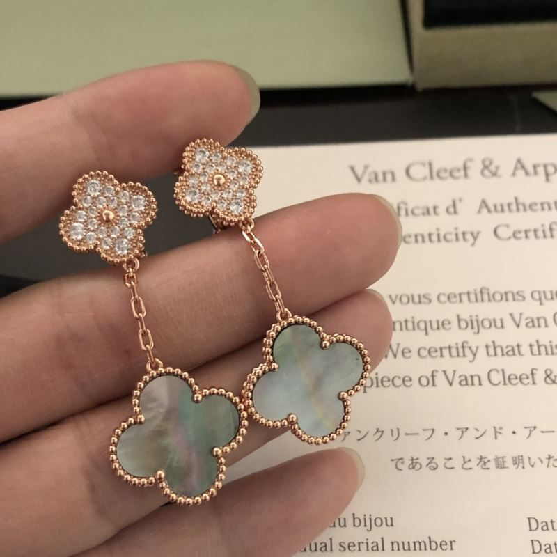 Van Cleef & Arpels Vca Four-Leaf Clover Earrings Pendant - LITELUX