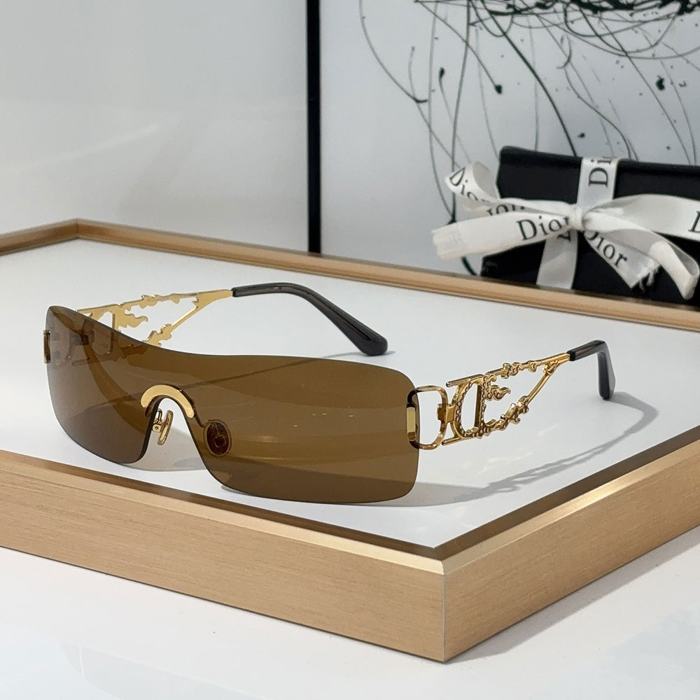 Dior One-piece Rimless Hollow-out SunglassesTop quality () - LITELUX