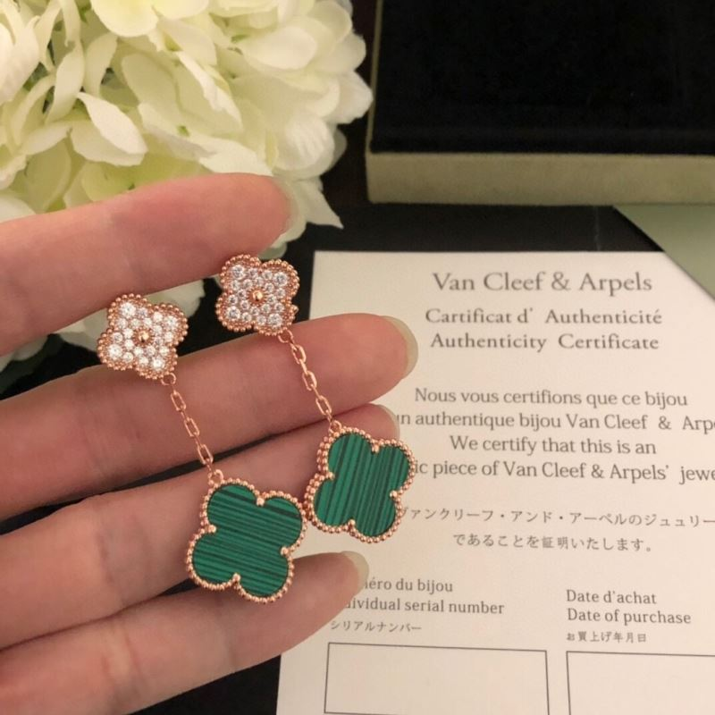 Van Cleef & Arpels Vca Four-Leaf Clover Earrings Pendant - LITELUX